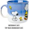Silver Buffalo Disney Winnie the Pooh Bees and Honey Reactive Glaze Ceramic Camper Mug, 20 Ounces(Peanuts Squad)