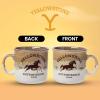 Silver Buffalo Disney Winnie the Pooh Bees and Honey Reactive Glaze Ceramic Camper Mug, 20 Ounces(Yellowstone Dutton Ranch Montana)