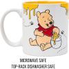 Silver Buffalo Disney Winnie the Pooh Here for the Hunny Honey Jumbo Ceramic Mug, 25 Ounces(Hungry For Honey Etched Engraved (20 Ounces))