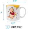 Silver Buffalo Disney Winnie the Pooh Here for the Hunny Honey Jumbo Ceramic Mug, 25 Ounces(Hungry For Honey Etched Engraved (20 Ounces))