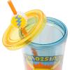 Silver Buffalo Pokemon 025 Pikachu Plastic Cold Cup with Lid and Straw Topper, 24 Ounces