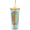 Silver Buffalo Pokemon 025 Pikachu Plastic Cold Cup with Lid and Straw Topper, 24 Ounces