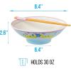 Silver Buffalo Pokemon Cute Fruit Doodles Featuring Pikachu Ceramic Ramen Noodle Rice Bowl with Chopsticks and Spoon, Microwave Safe, 20 Ounces(Care Bears Grumpy Bear Eating (Big))