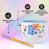 Silver Buffalo Pokemon Cute Fruit Doodles Featuring Pikachu Ceramic Ramen Noodle Rice Bowl with Chopsticks and Spoon, Microwave Safe, 20 Ounces(Care Bears Ramen and Sushi)