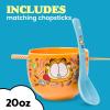 Silver Buffalo Pokemon Cute Fruit Doodles Featuring Pikachu Ceramic Ramen Noodle Rice Bowl with Chopsticks and Spoon, Microwave Safe, 20 Ounces(Garfield Junk Food Spoon)