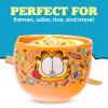 Silver Buffalo Pokemon Cute Fruit Doodles Featuring Pikachu Ceramic Ramen Noodle Rice Bowl with Chopsticks and Spoon, Microwave Safe, 20 Ounces(Garfield Junk Food Spoon)