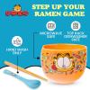Silver Buffalo Pokemon Cute Fruit Doodles Featuring Pikachu Ceramic Ramen Noodle Rice Bowl with Chopsticks and Spoon, Microwave Safe, 20 Ounces(Garfield Junk Food Spoon)
