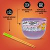 Silver Buffalo Pokemon Cute Fruit Doodles Featuring Pikachu Ceramic Ramen Noodle Rice Bowl with Chopsticks and Spoon, Microwave Safe, 20 Ounces(Garfield Eating Takeout)