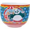 Silver Buffalo Pokemon Cute Fruit Doodles Featuring Pikachu Ceramic Ramen Noodle Rice Bowl with Chopsticks and Spoon, Microwave Safe, 20 Ounces(Kung Fu Panda Po Holding Noodles)