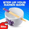 Silver Buffalo Pokemon Cute Fruit Doodles Featuring Pikachu Ceramic Ramen Noodle Rice Bowl with Chopsticks and Spoon, Microwave Safe, 20 Ounces(Pokemon Gengar)