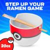 Silver Buffalo Pokemon Cute Fruit Doodles Featuring Pikachu Ceramic Ramen Noodle Rice Bowl with Chopsticks and Spoon, Microwave Safe, 20 Ounces(Pokemon Pokeball)