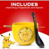 Silver Buffalo Pokemon Cute Fruit Doodles Featuring Pikachu Ceramic Ramen Noodle Rice Bowl with Chopsticks and Spoon, Microwave Safe, 20 Ounces(Pokemon Pikachu Spoon Set)