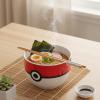 Silver Buffalo Pokemon Cute Fruit Doodles Featuring Pikachu Ceramic Ramen Noodle Rice Bowl with Chopsticks and Spoon, Microwave Safe, 20 Ounces(Pokemon Pokeball)