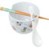 Silver Buffalo Pokemon Cute Fruit Doodles Featuring Pikachu Ceramic Ramen Noodle Rice Bowl with Chopsticks and Spoon, Microwave Safe, 20 Ounces(Pokemon Pikachu Fruits Spoon)