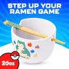 Silver Buffalo Pokemon Cute Fruit Doodles Featuring Pikachu Ceramic Ramen Noodle Rice Bowl with Chopsticks and Spoon, Microwave Safe, 20 Ounces(Pokemon Snorlax)