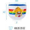 Silver Buffalo Pokemon Cute Fruit Doodles Featuring Pikachu Ceramic Ramen Noodle Rice Bowl with Chopsticks and Spoon, Microwave Safe, 20 Ounces(Rainbow Brite)