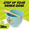 Silver Buffalo Pokemon Cute Fruit Doodles Featuring Pikachu Ceramic Ramen Noodle Rice Bowl with Chopsticks and Spoon, Microwave Safe, 20 Ounces(Scooby Doo Scooby Snacks)