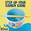 Silver Buffalo Pokemon Cute Fruit Doodles Featuring Pikachu Ceramic Ramen Noodle Rice Bowl with Chopsticks and Spoon, Microwave Safe, 20 Ounces(Spongebob Squarepants Comics Panel)