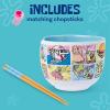 Silver Buffalo Pokemon Cute Fruit Doodles Featuring Pikachu Ceramic Ramen Noodle Rice Bowl with Chopsticks and Spoon, Microwave Safe, 20 Ounces(Spongebob Squarepants Comics Panel)