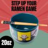 Silver Buffalo Pokemon Cute Fruit Doodles Featuring Pikachu Ceramic Ramen Noodle Rice Bowl with Chopsticks and Spoon, Microwave Safe, 20 Ounces(Spy X Family Anime)