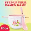 Silver Buffalo Pokemon Cute Fruit Doodles Featuring Pikachu Ceramic Ramen Noodle Rice Bowl with Chopsticks and Spoon, Microwave Safe, 20 Ounces(Strawberry Shortcake A Little Love Spoon)