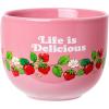 Silver Buffalo Pokemon Cute Fruit Doodles Featuring Pikachu Ceramic Ramen Noodle Rice Bowl with Chopsticks and Spoon, Microwave Safe, 20 Ounces(Strawberry Shortcake Life is Delicious)