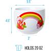 Silver Buffalo Pokemon Cute Fruit Doodles Featuring Pikachu Ceramic Ramen Noodle Rice Bowl with Chopsticks and Spoon, Microwave Safe, 20 Ounces(Strawberry Shortcake and Custard)