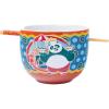Silver Buffalo Pokemon Cute Fruit Doodles Featuring Pikachu Ceramic Ramen Noodle Rice Bowl with Chopsticks and Spoon, Microwave Safe, 20 Ounces(Kung Fu Panda Po Holding Noodles)