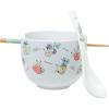 Silver Buffalo Pokemon Cute Fruit Doodles Featuring Pikachu Ceramic Ramen Noodle Rice Bowl with Chopsticks and Spoon, Microwave Safe, 20 Ounces(Pokemon Pikachu Fruits Spoon)
