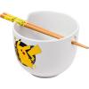 Silver Buffalo Pokemon Cute Fruit Doodles Featuring Pikachu Ceramic Ramen Noodle Rice Bowl with Chopsticks and Spoon, Microwave Safe, 20 Ounces(Pokemon Pikachu)