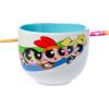 Silver Buffalo Pokemon Cute Fruit Doodles Featuring Pikachu Ceramic Ramen Noodle Rice Bowl with Chopsticks and Spoon, Microwave Safe, 20 Ounces(Powerpuff Girls Girl Power)