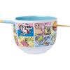Silver Buffalo Pokemon Cute Fruit Doodles Featuring Pikachu Ceramic Ramen Noodle Rice Bowl with Chopsticks and Spoon, Microwave Safe, 20 Ounces(Spongebob Squarepants Comics Panel)
