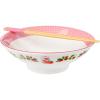 Silver Buffalo Pokemon Cute Fruit Doodles Featuring Pikachu Ceramic Ramen Noodle Rice Bowl with Chopsticks and Spoon, Microwave Safe, 20 Ounces(Strawberry Shortcake Vines (Big))
