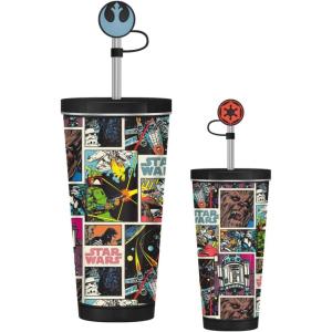 Silver Buffalo Disney Winnie the Pooh Spring Floral Botanical Garden Featuring Eeyore, Tigger, and Piglet Stainless Steel Tumbler with Lid and Straw Cap, 24 Ounces(Star Wars: Original Trilogy)