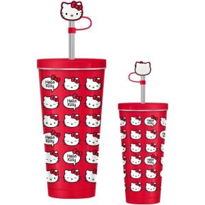 Silver Buffalo Disney Winnie the Pooh Spring Floral Botanical Garden Featuring Eeyore, Tigger, and Piglet Stainless Steel Tumbler with Lid and Straw Cap, 24 Ounces(Hello Kitty: Expressions)