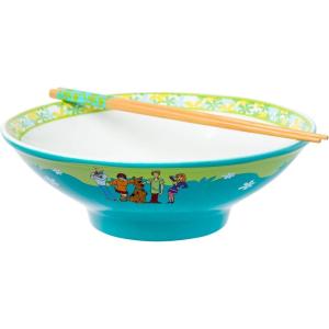 Silver Buffalo Pokemon Cute Fruit Doodles Featuring Pikachu Ceramic Ramen Noodle Rice Bowl with Chopsticks and Spoon, Microwave Safe, 20 Ounces(Scooby Doo Group Groovy (Big))