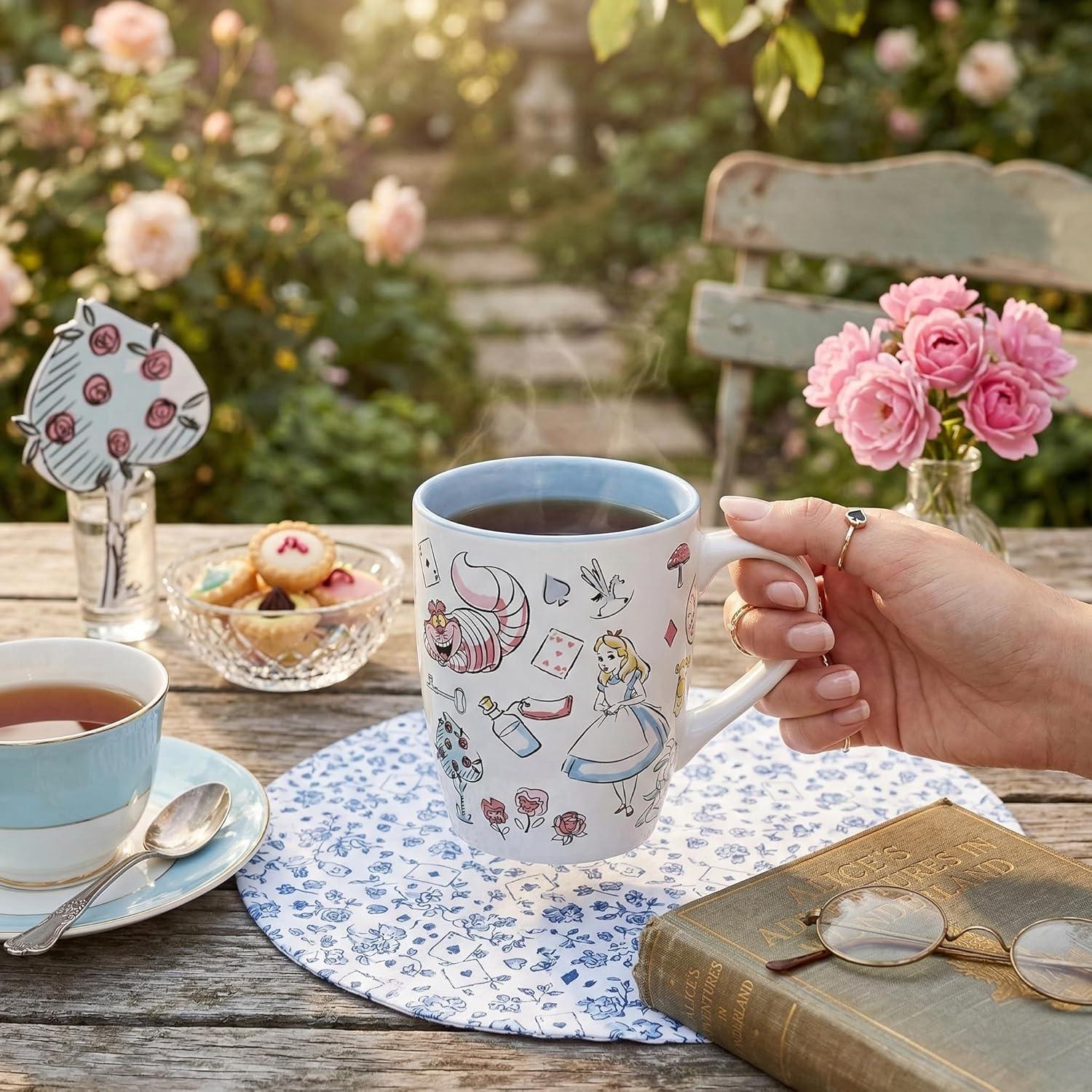 image:imageSilver Buffalo Disney Alice in Wonderland Icons Featuring Cheshire Cat and White Rabbit Ceramic Mug 25 OuncesAlice in Wonderland Icons