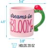 Silver Buffalo Disney Alice in Wonderland Icons Featuring Cheshire Cat and White Rabbit Ceramic Mug, 25 Ounces(Belle Dreams in Bloom 3D Sculpted Handle)