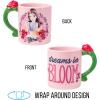 Silver Buffalo Disney Alice in Wonderland Icons Featuring Cheshire Cat and White Rabbit Ceramic Mug, 25 Ounces(Belle Dreams in Bloom 3D Sculpted Handle)