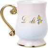 Silver Buffalo Disney Alice in Wonderland Icons Featuring Cheshire Cat and White Rabbit Ceramic Mug, 25 Ounces(Belle Gold Goil Footed (17.5 Ounces))