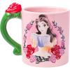 Silver Buffalo Disney Alice in Wonderland Icons Featuring Cheshire Cat and White Rabbit Ceramic Mug, 25 Ounces(Belle Dreams in Bloom 3D Sculpted Handle)