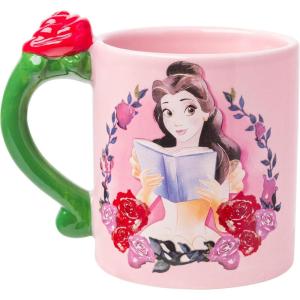 Silver Buffalo Disney Alice in Wonderland Icons Featuring Cheshire Cat and White Rabbit Ceramic Mug, 25 Ounces(Belle Dreams in Bloom 3D Sculpted Handle)