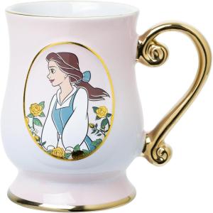 Silver Buffalo Disney Alice in Wonderland Icons Featuring Cheshire Cat and White Rabbit Ceramic Mug, 25 Ounces(Belle Gold Goil Footed (17.5 Ounces))