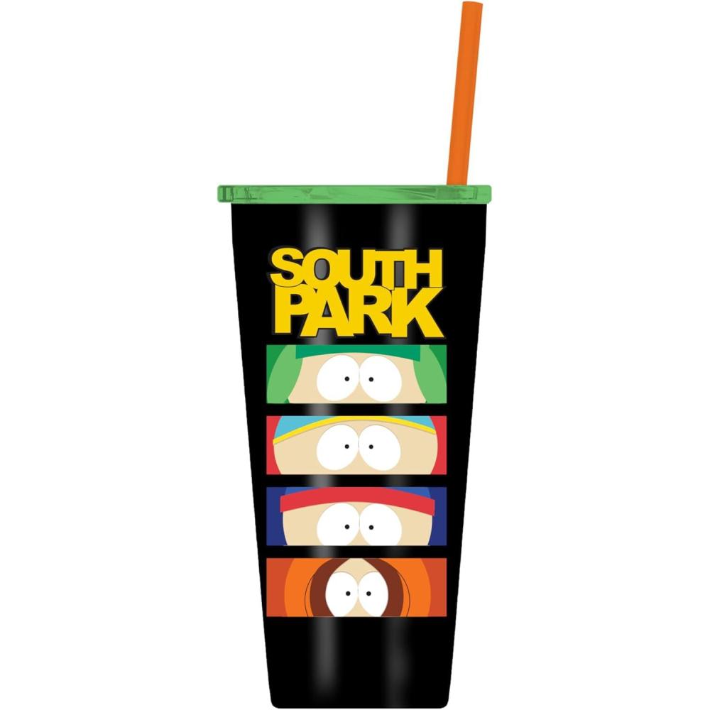 image:imageSilver Buffalo The Powerpuff Girls Featuring Bubbles Blossom Buttercup and The Talking Dog Double Walled Stainless Steel Tumbler with Straw 22 OuncesSouth Park