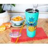 Silver Buffalo The Powerpuff Girls Featuring Bubbles, Blossom, Buttercup, and The Talking Dog Double Walled Stainless Steel Tumbler with Straw, 22 Ounces(Lilo and Stitch)