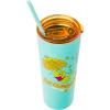 Silver Buffalo The Powerpuff Girls Featuring Bubbles, Blossom, Buttercup, and The Talking Dog Double Walled Stainless Steel Tumbler with Straw, 22 Ounces(Retro Art Dreamy Days)