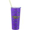 Silver Buffalo The Powerpuff Girls Featuring Bubbles, Blossom, Buttercup, and The Talking Dog Double Walled Stainless Steel Tumbler with Straw, 22 Ounces(Scooby Doo Purple)