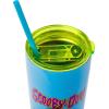 Silver Buffalo The Powerpuff Girls Featuring Bubbles, Blossom, Buttercup, and The Talking Dog Double Walled Stainless Steel Tumbler with Straw, 22 Ounces(Scooby Doo Blue)