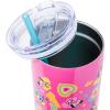Silver Buffalo The Powerpuff Girls Featuring Bubbles, Blossom, Buttercup, and The Talking Dog Double Walled Stainless Steel Tumbler with Straw, 22 Ounces(The Powerpuff Girls)