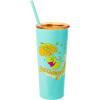 Silver Buffalo The Powerpuff Girls Featuring Bubbles, Blossom, Buttercup, and The Talking Dog Double Walled Stainless Steel Tumbler with Straw, 22 Ounces(Retro Art Dreamy Days)